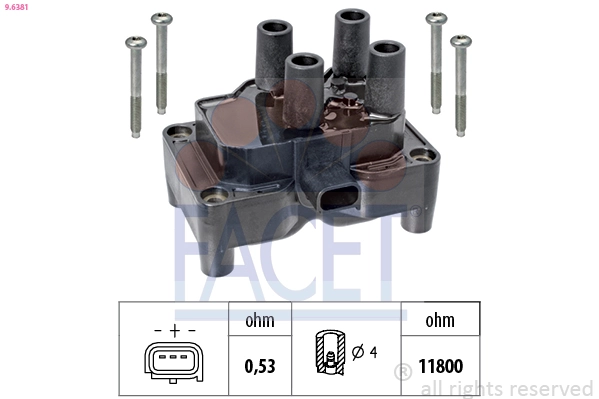 Ignition Coil Made in Italy - OE Equivalent 9.6381