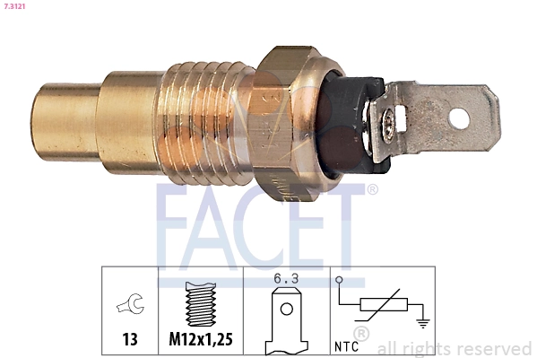 Sensor, coolant temperature Made in Italy - OE Equivalent 7.3121