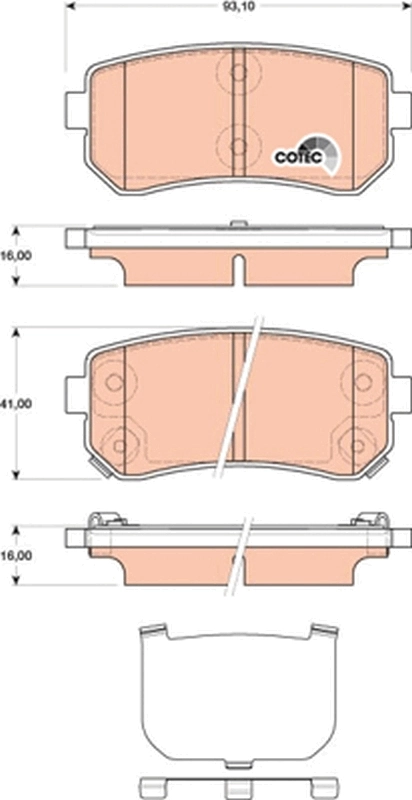 Brake Pad Set, disc brake COTEC GDB3474