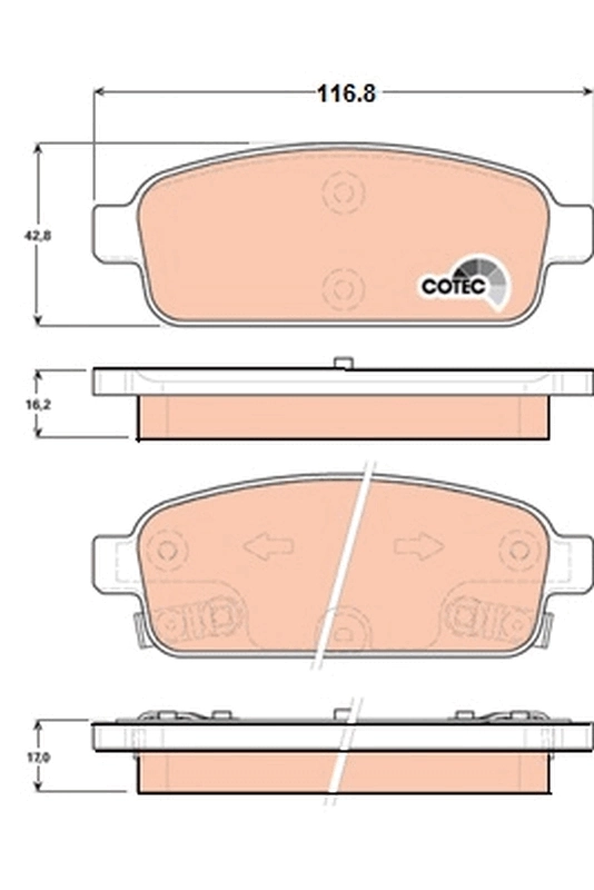 Brake Pad Set, disc brake COTEC GDB1844