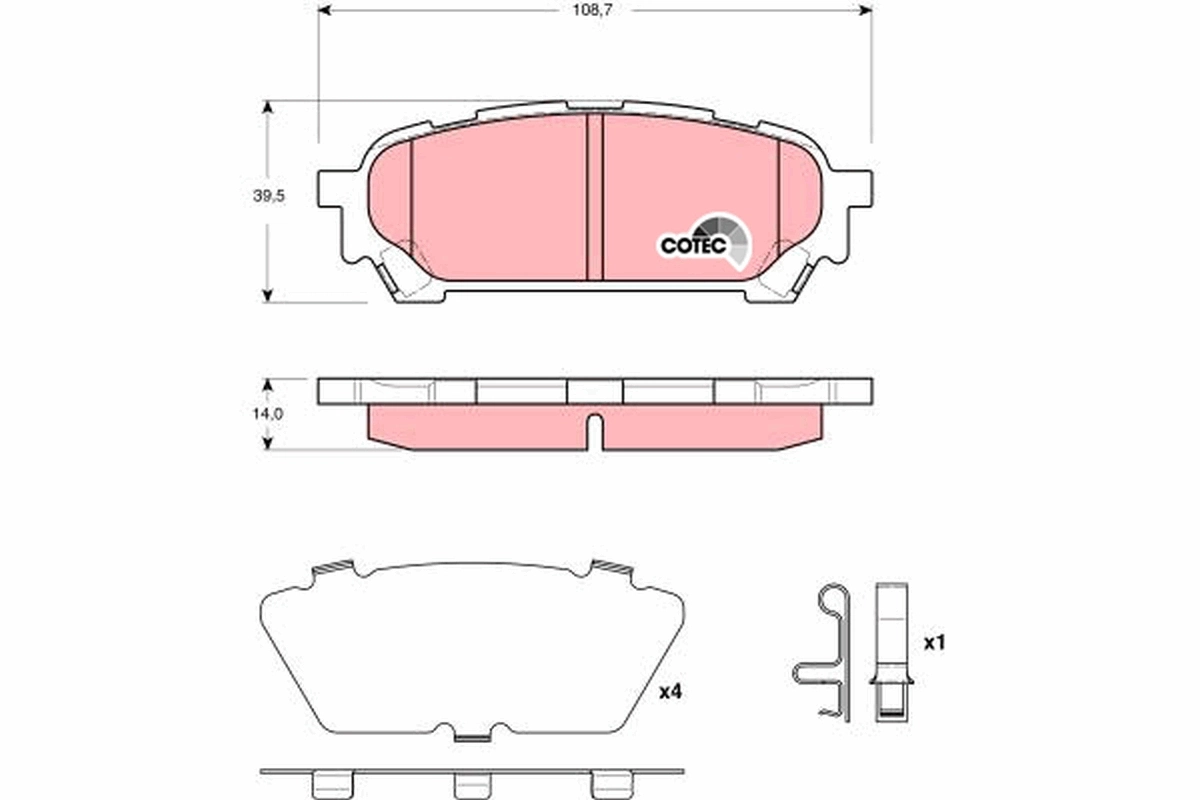 Brake Pad Set, disc brake COTEC GDB3395