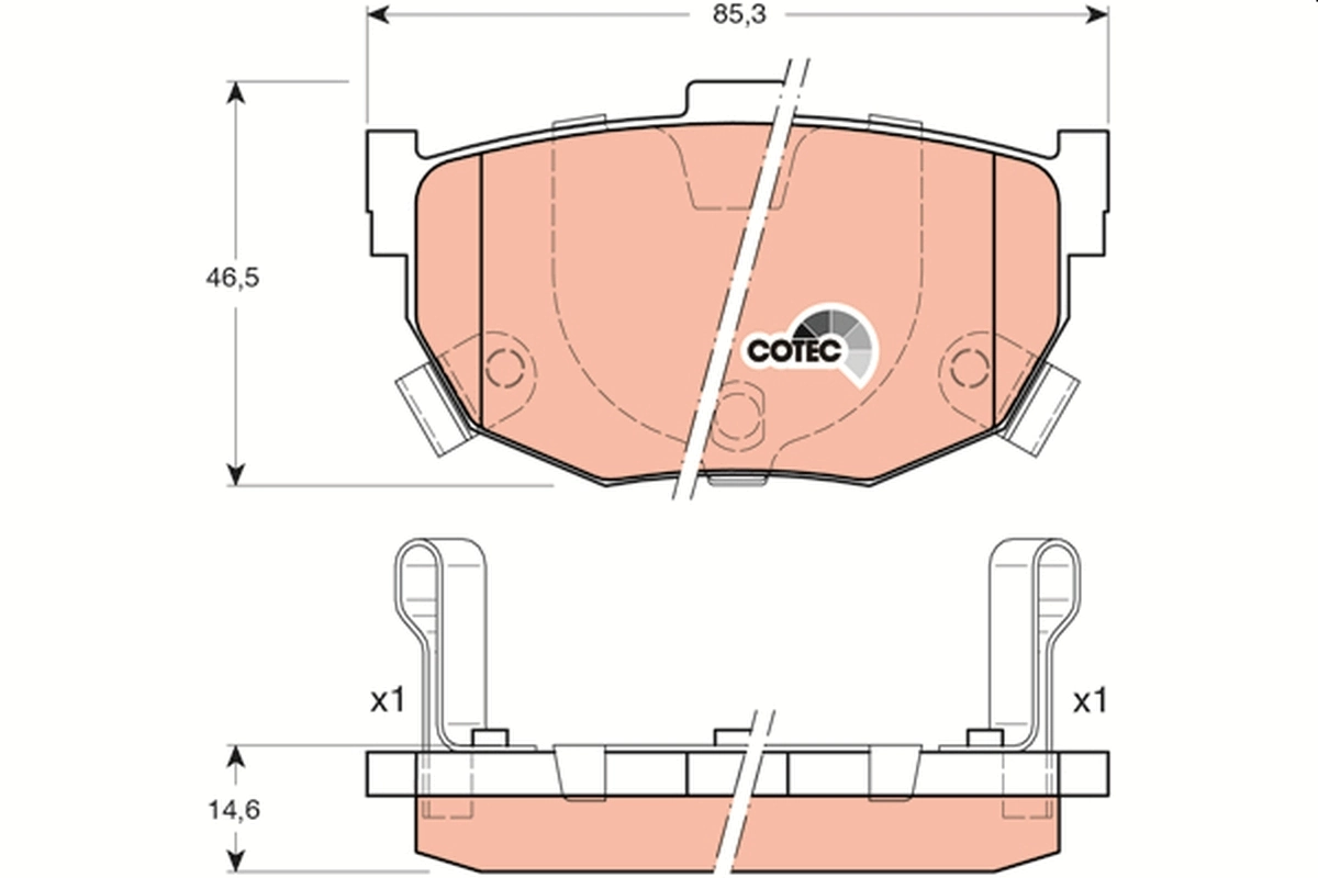 Brake Pad Set, disc brake COTEC GDB3170
