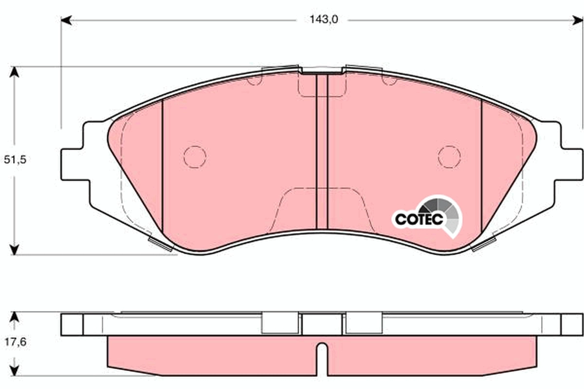 Brake Pad Set, disc brake COTEC GDB3265
