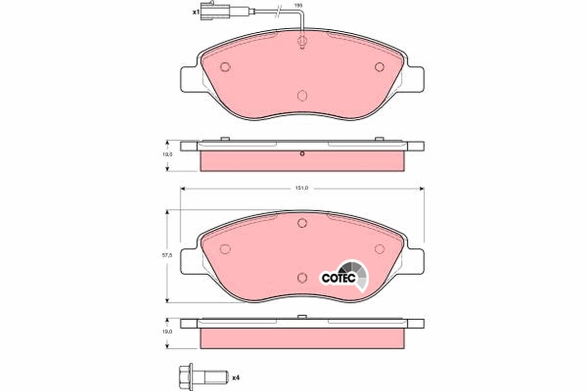 Brake Pad Set, disc brake COTEC GDB1484