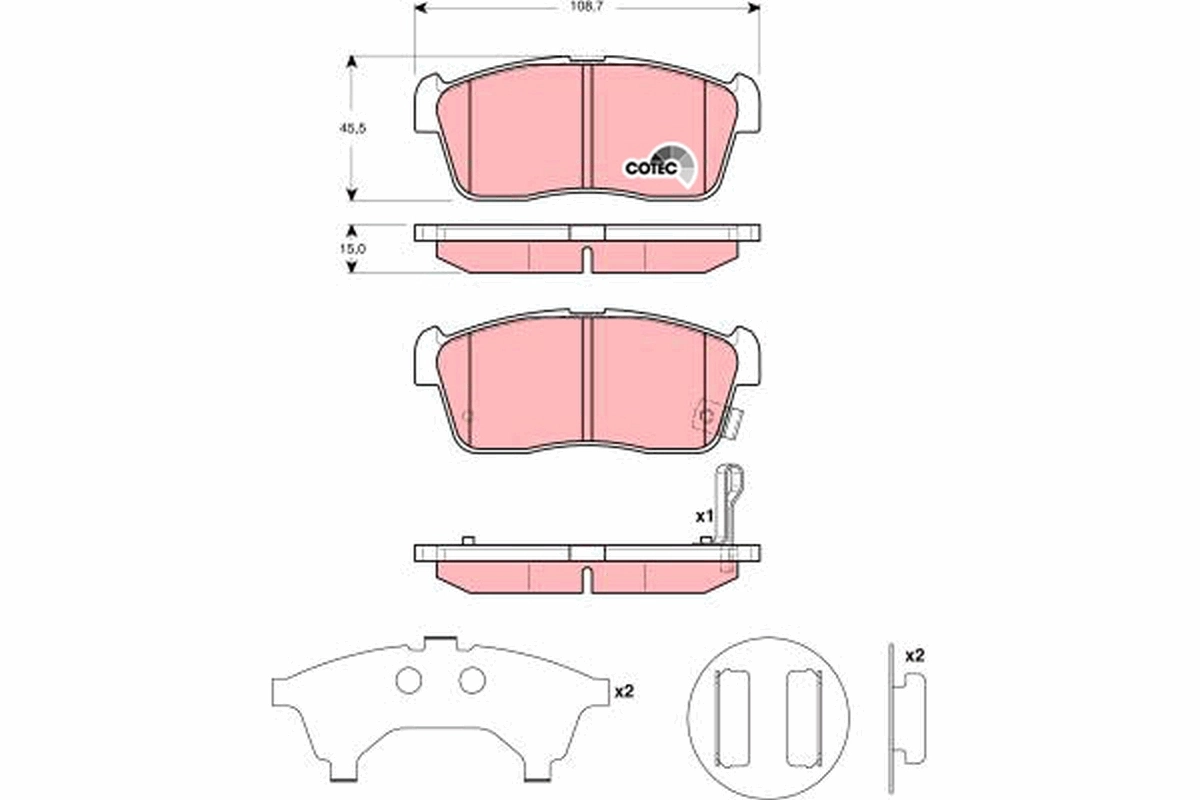 Brake Pad Set, disc brake COTEC GDB3276