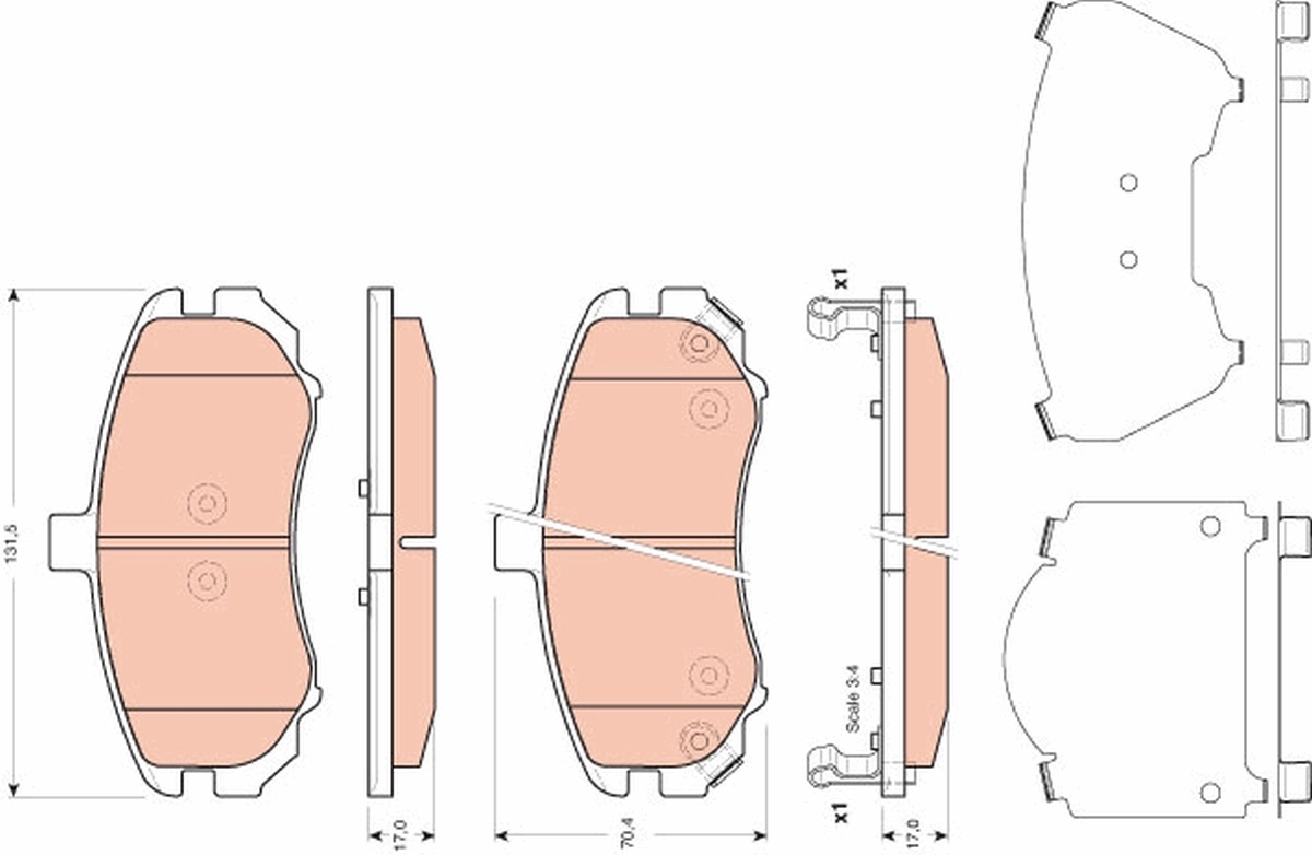 Brake Pad Set, disc brake GDB3431