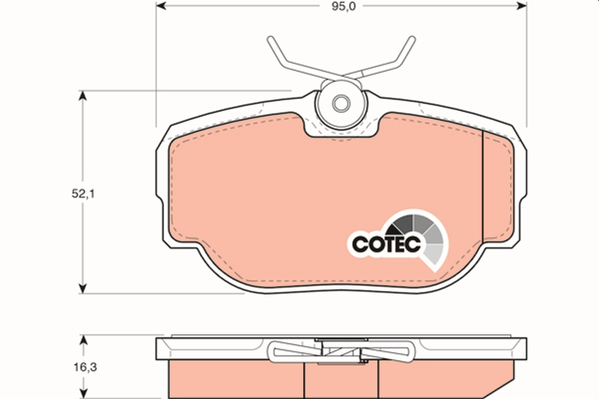 Brake Pad Set, disc brake COTEC GDB1155