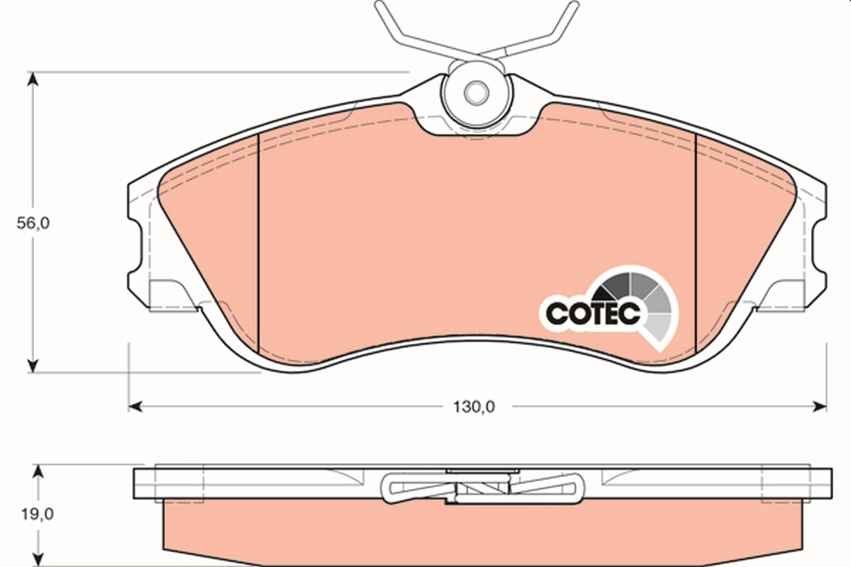 Brake Pad Set, disc brake COTEC GDB1295