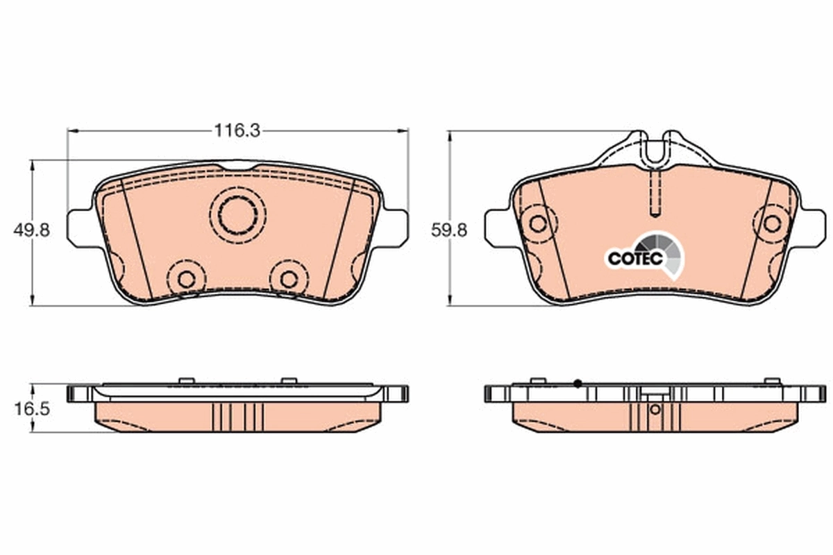 Brake Pad Set, disc brake COTEC GDB1947
