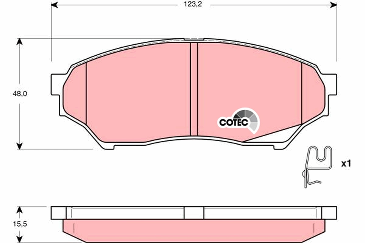 Brake Pad Set, disc brake COTEC GDB3270