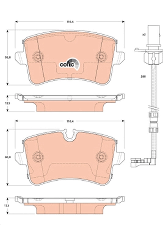 Brake Pad Set, disc brake COTEC GDB1867