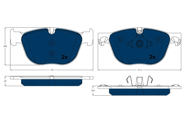 Brake Pad Set, disc brake ELECTRIC BLUE GDB1726BTE