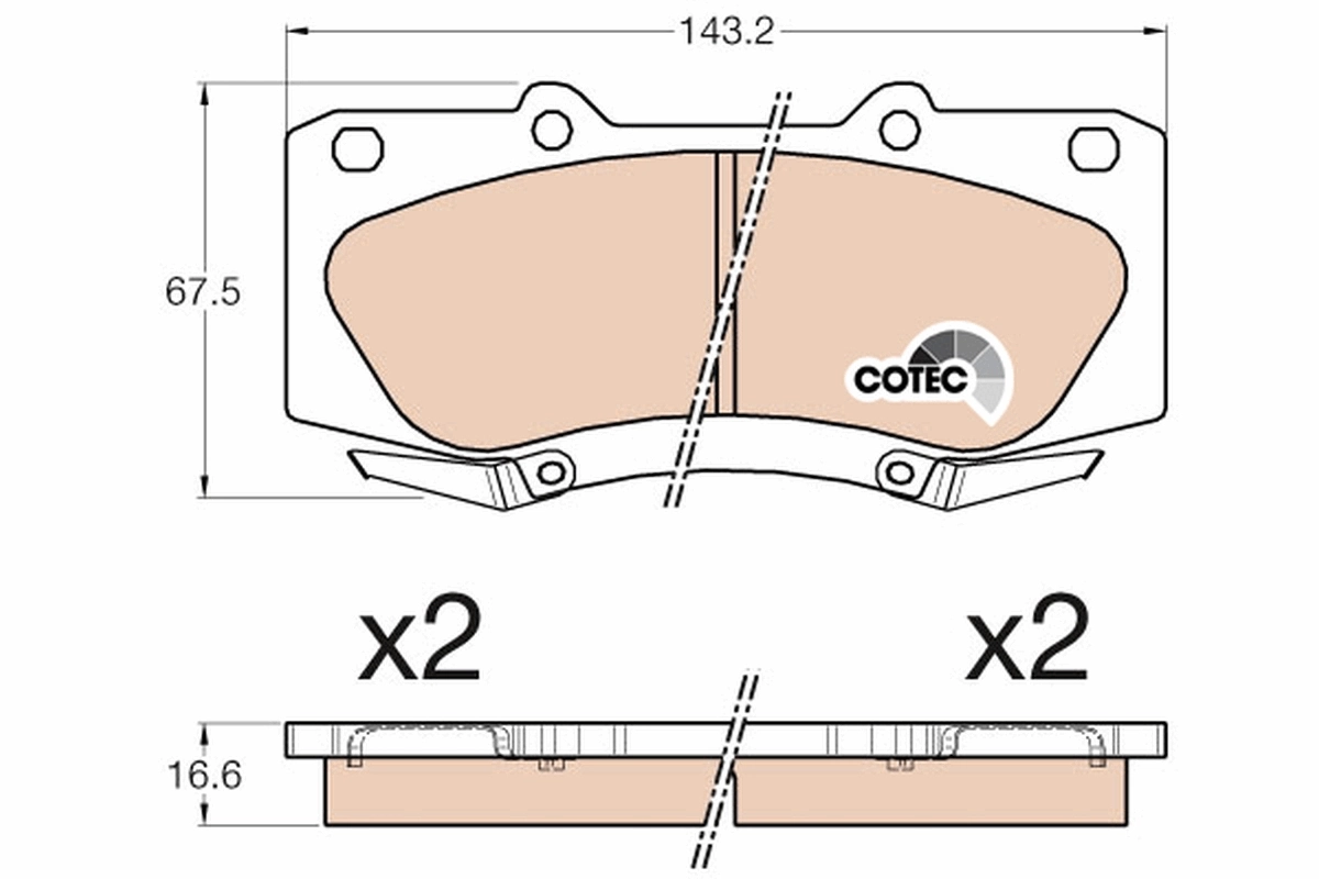 Brake Pad Set, disc brake COTEC GDB3534