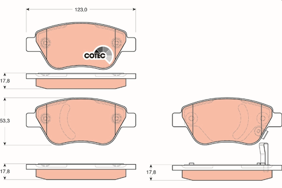 Brake Pad Set, disc brake COTEC GDB1700