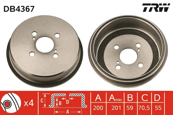 TRW DB4367 Brake Drum
