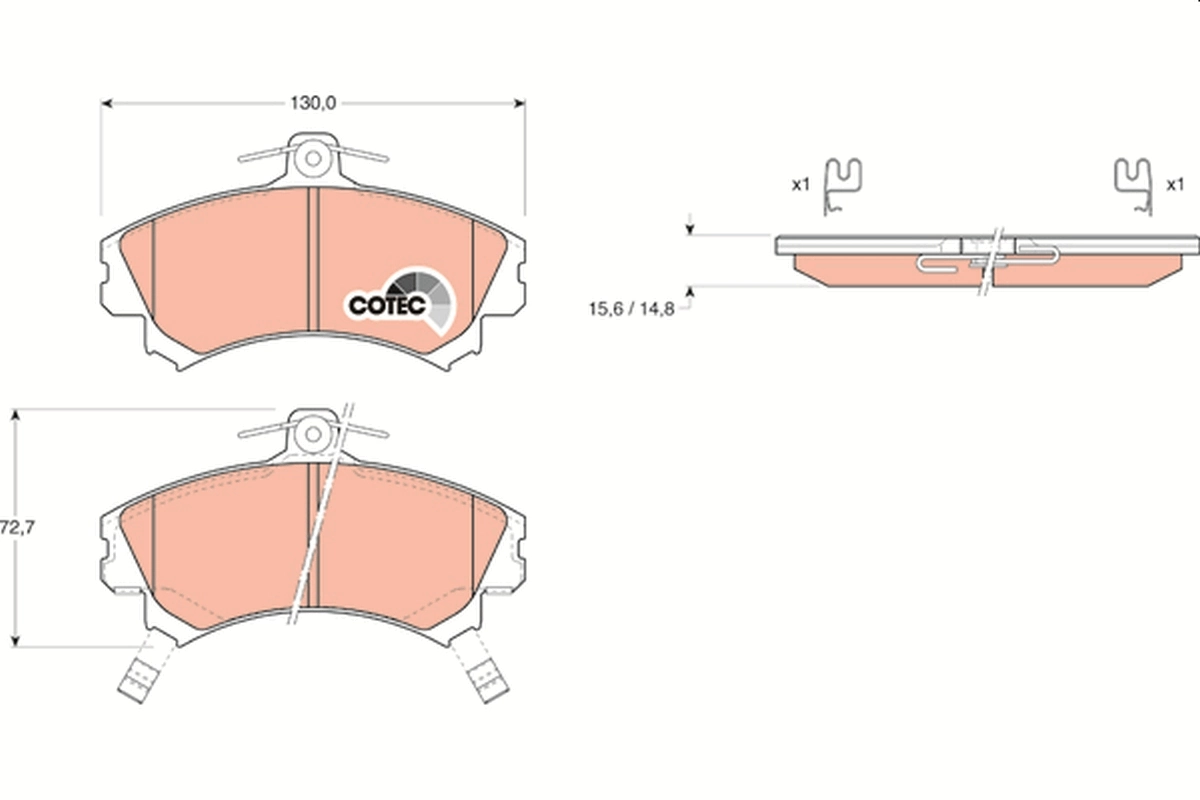 Brake Pad Set, disc brake COTEC GDB1198