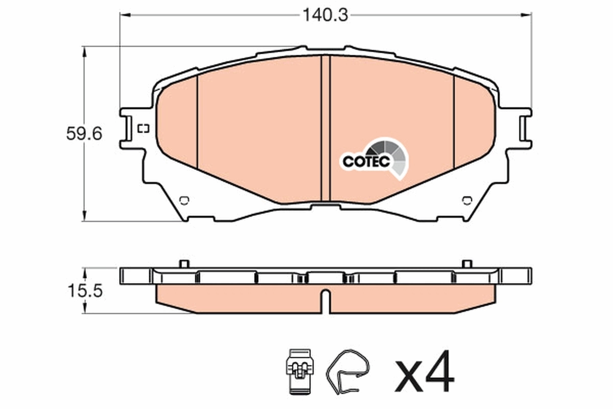 Brake Pad Set, disc brake COTEC GDB3580