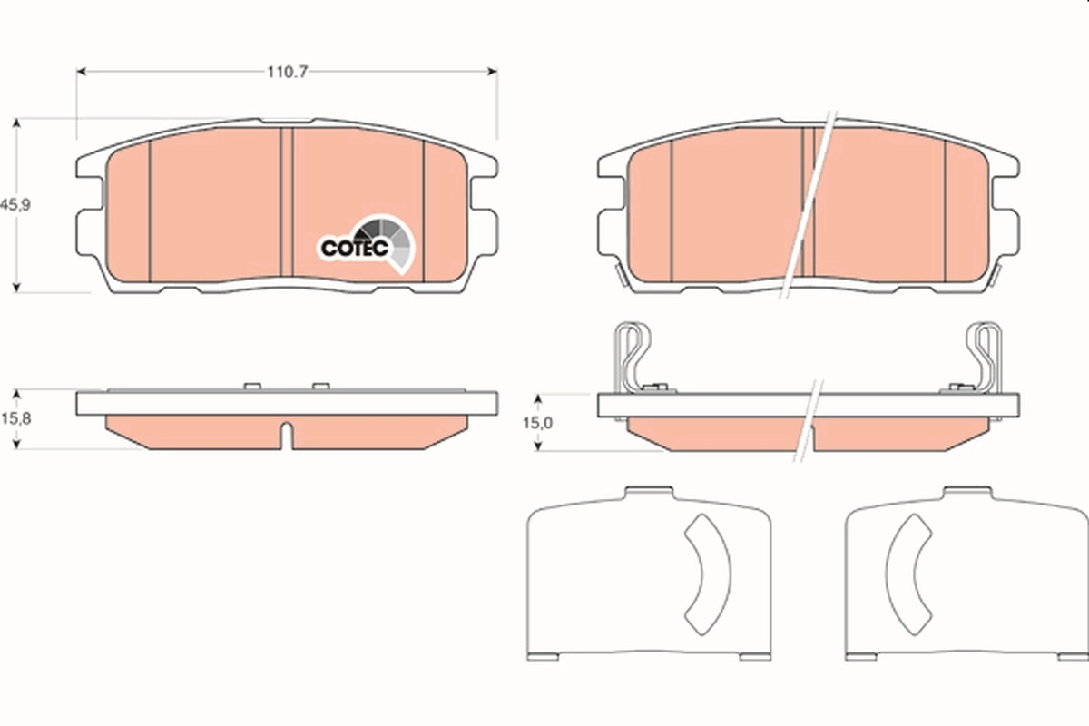 ערכת רפידות בלם, בלמי דיסק COTEC GDB1716