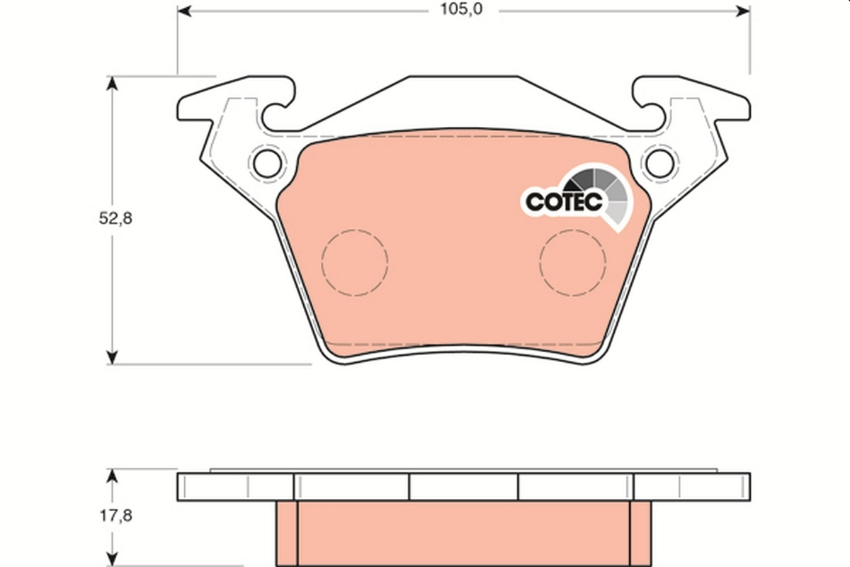 Brake Pad Set, disc brake COTEC GDB1408
