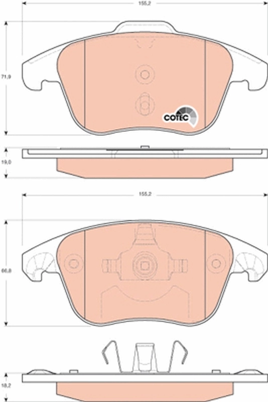 Brake Pad Set, disc brake COTEC GDB1691