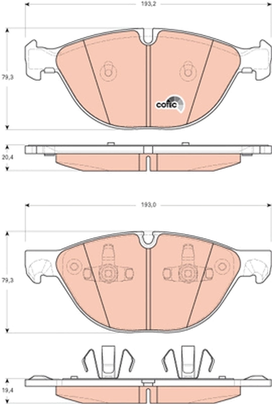 Brake Pad Set, disc brake COTEC GDB1728