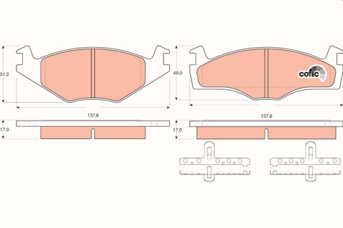 Brake Pad Set, disc brake COTEC GDB1219