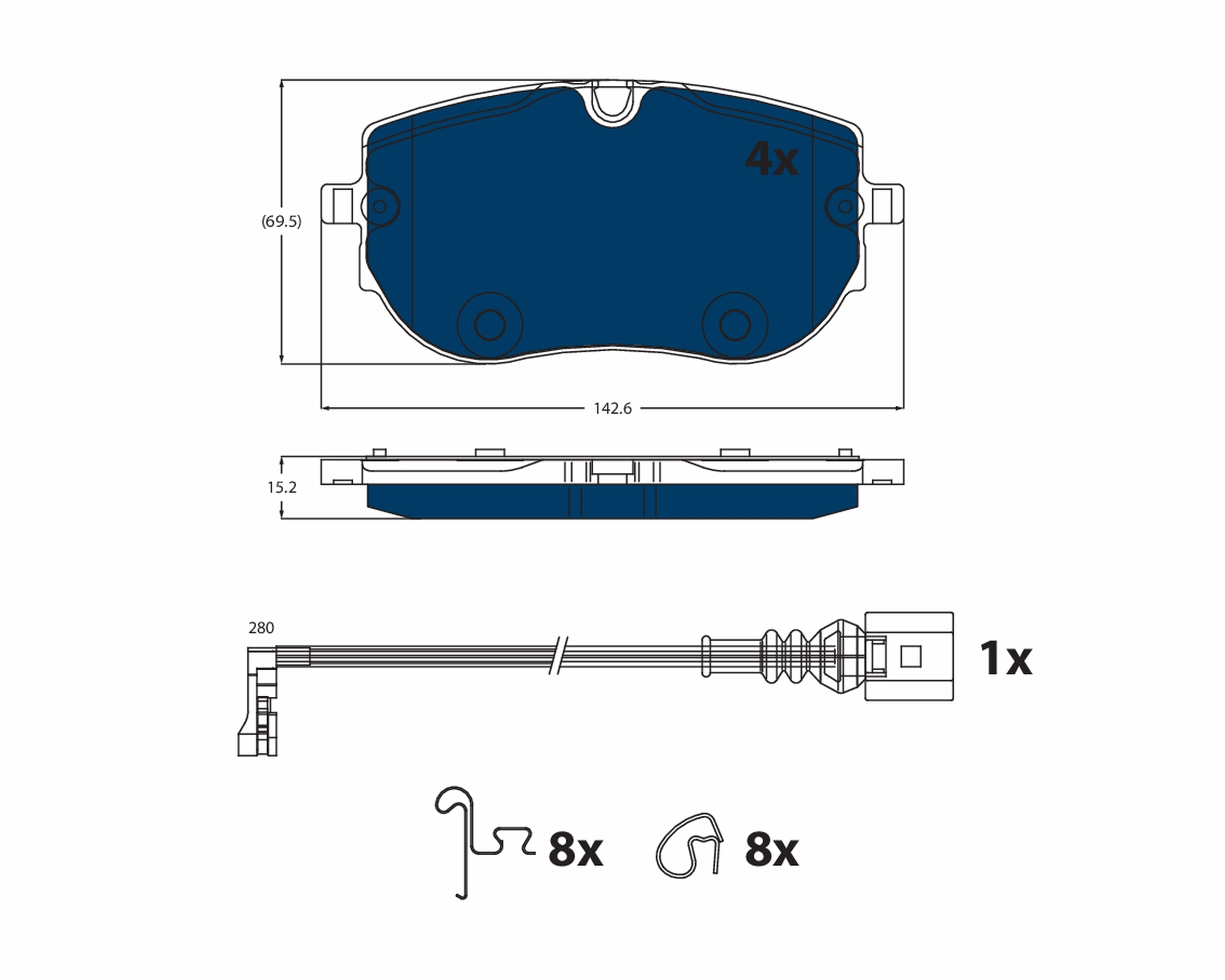 Brake Pad Set, disc brake ELECTRIC BLUE GDB2548BTE