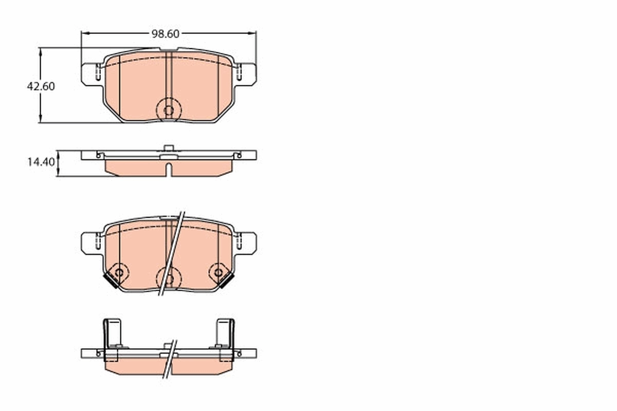 Brake Pad Set, disc brake COTEC GDB3454