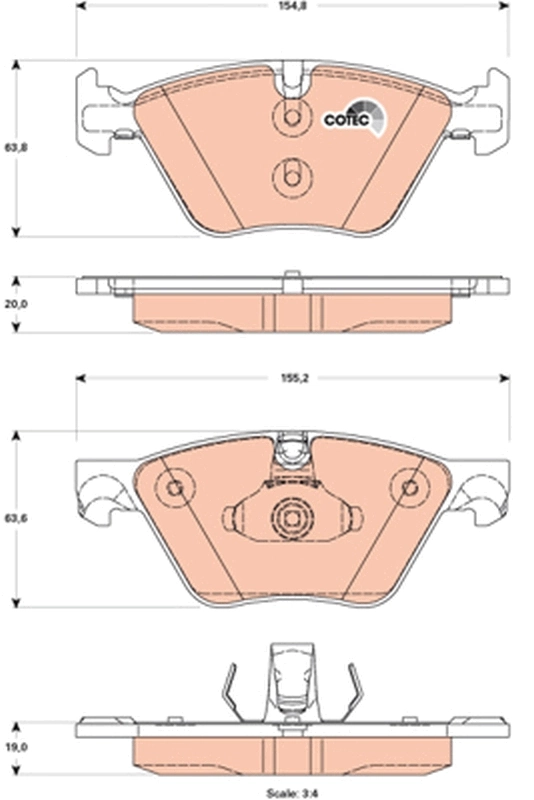 Brake Pad Set, disc brake COTEC GDB1882