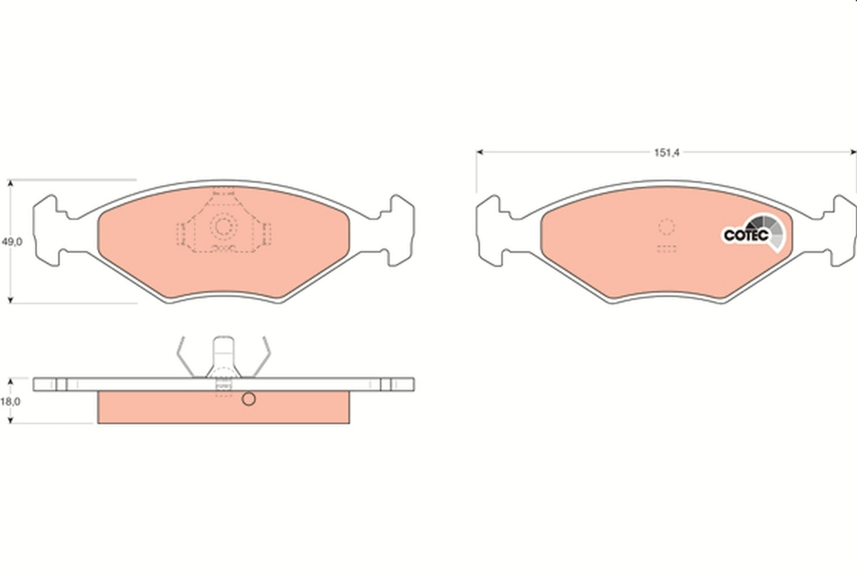 Brake Pad Set, disc brake COTEC GDB958