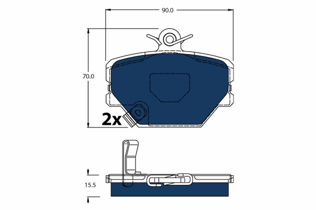 Brake Pad Set, disc brake ELECTRIC BLUE GDB1365BTE