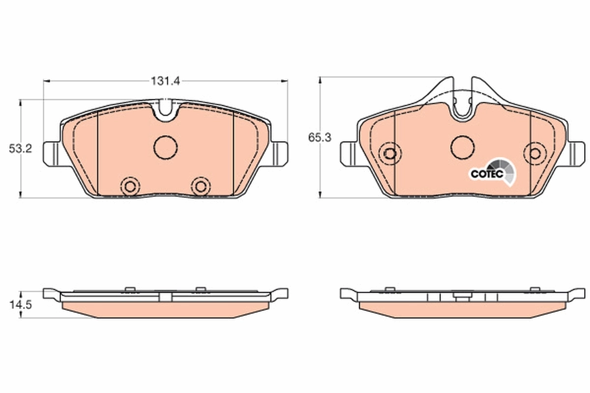 Brake Pad Set, disc brake COTEC GDB2038
