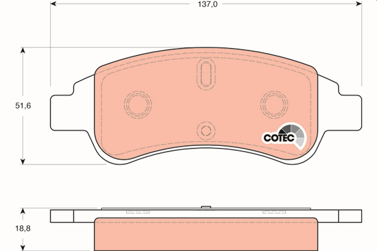 Brake Pad Set, disc brake COTEC GDB1563
