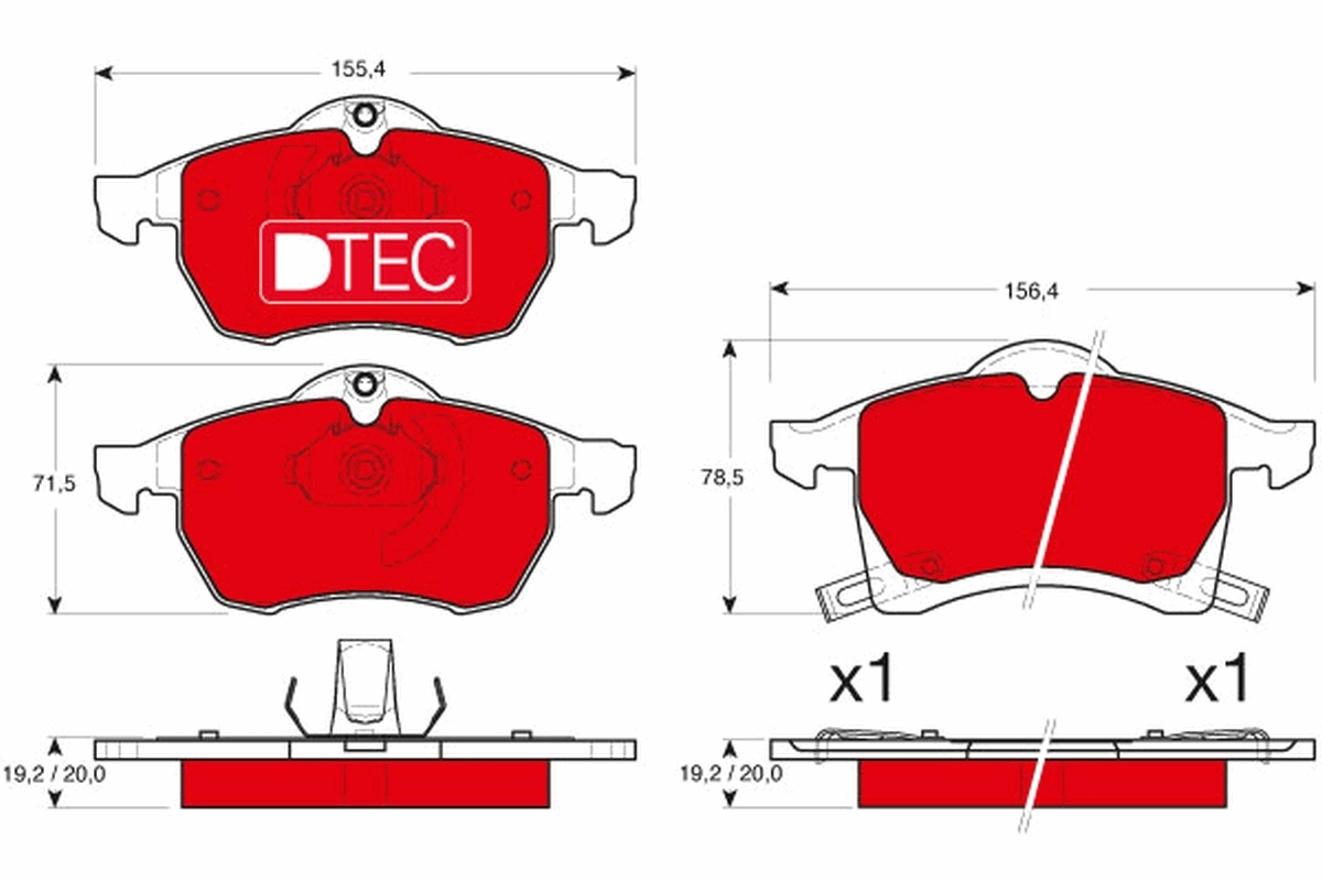 Brake Pad Set, disc brake DTEC COTEC GDB1350DTE