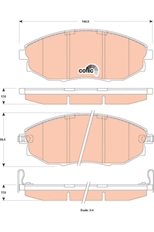 Brake Pad Set, disc brake COTEC GDB4179