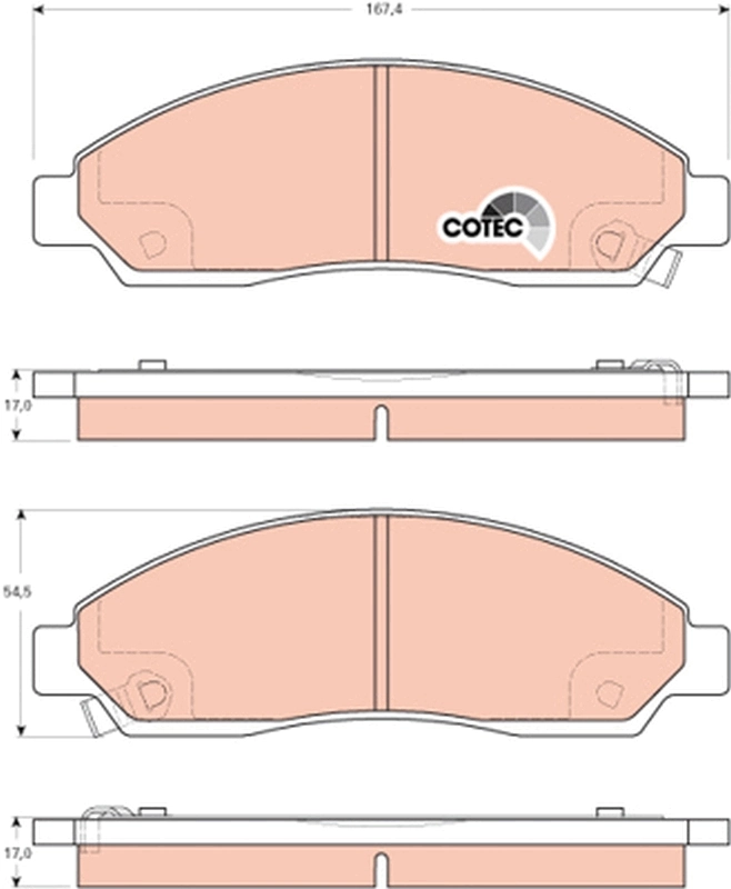 Brake Pad Set, disc brake COTEC GDB3466