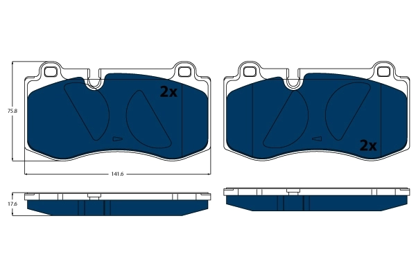 Brake Pad Set, disc brake ELECTRIC BLUE GDB1733BTE