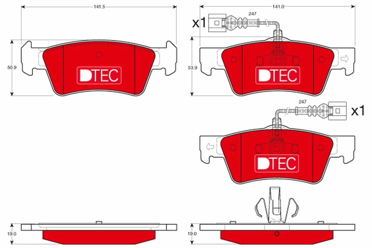 Brake Pad Set, disc brake DTEC COTEC GDB1672DTE