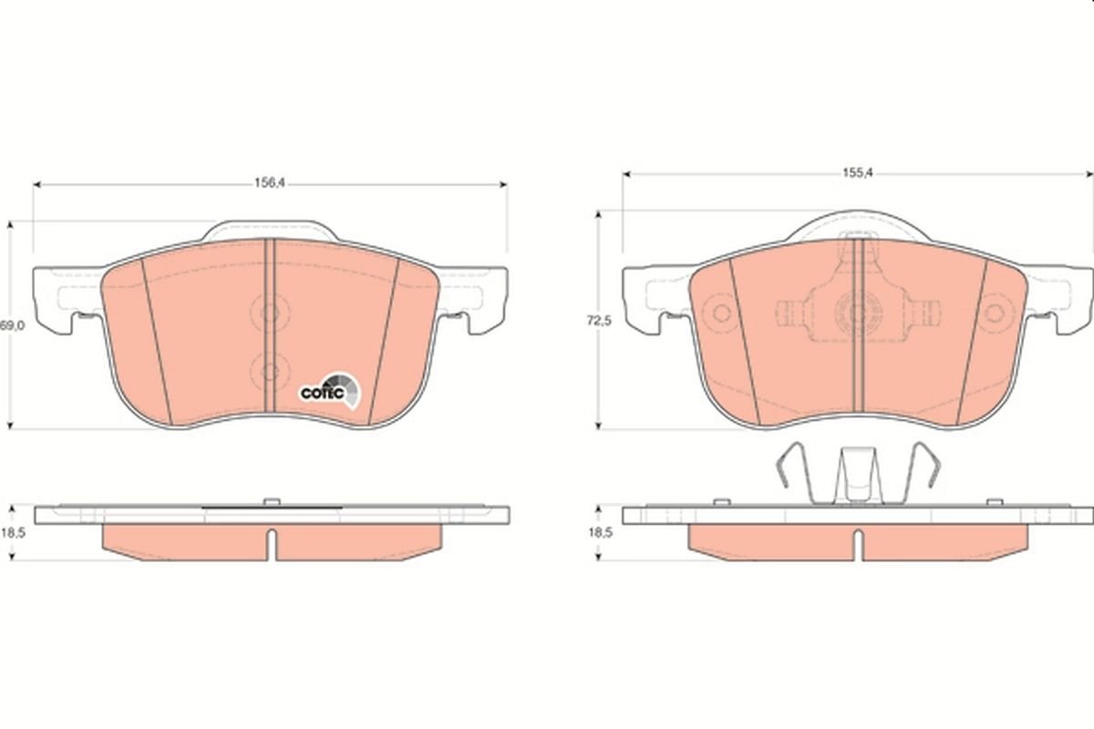 Brake Pad Set, disc brake COTEC GDB1388