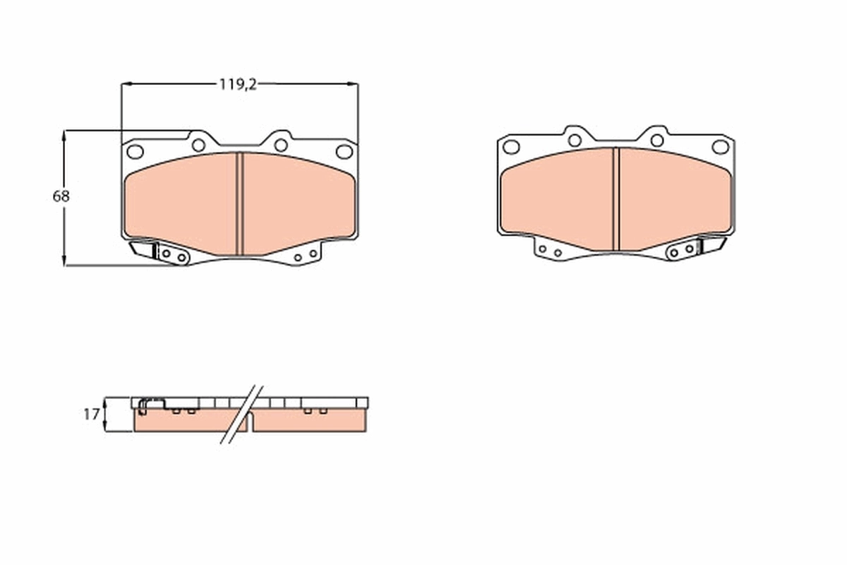 Brake Pad Set, disc brake COTEC GDB3428