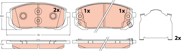 Brake Pad Set, disc brake GDB2560