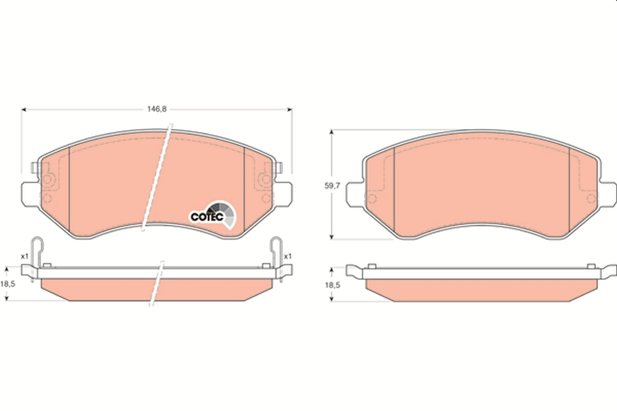 Brake Pad Set, disc brake COTEC GDB4126