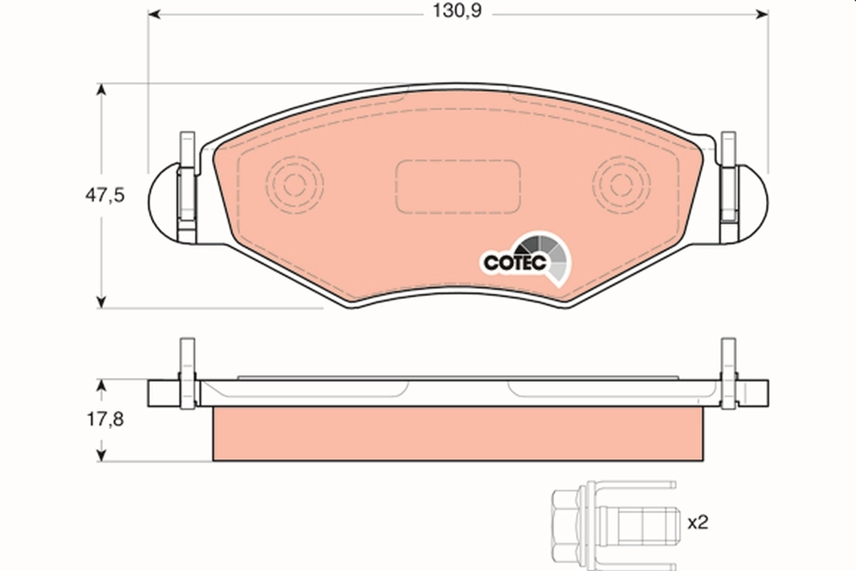 Brake Pad Set, disc brake COTEC GDB1500