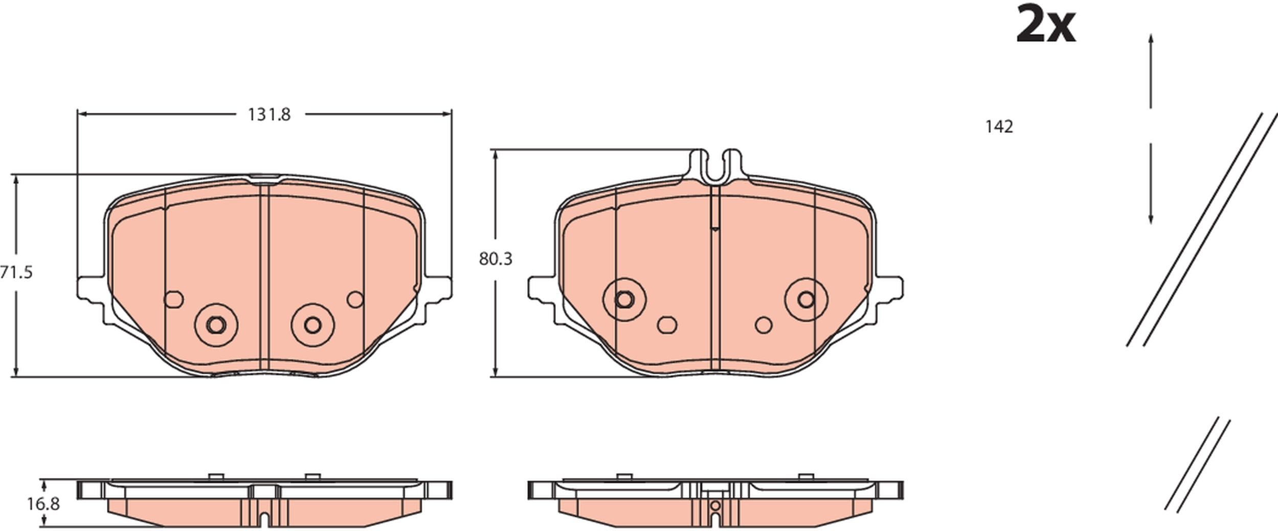 Brake Pad Set, disc brake GDB2470