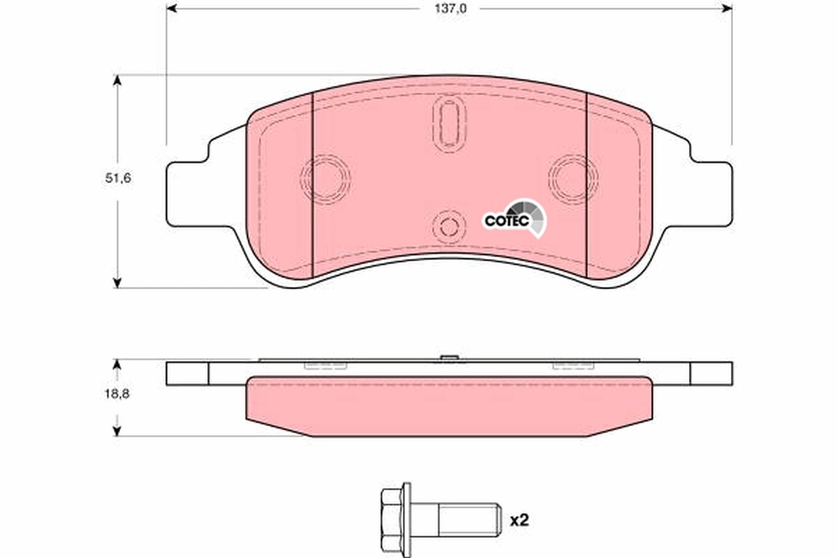 Brake Pad Set, disc brake COTEC GDB1623