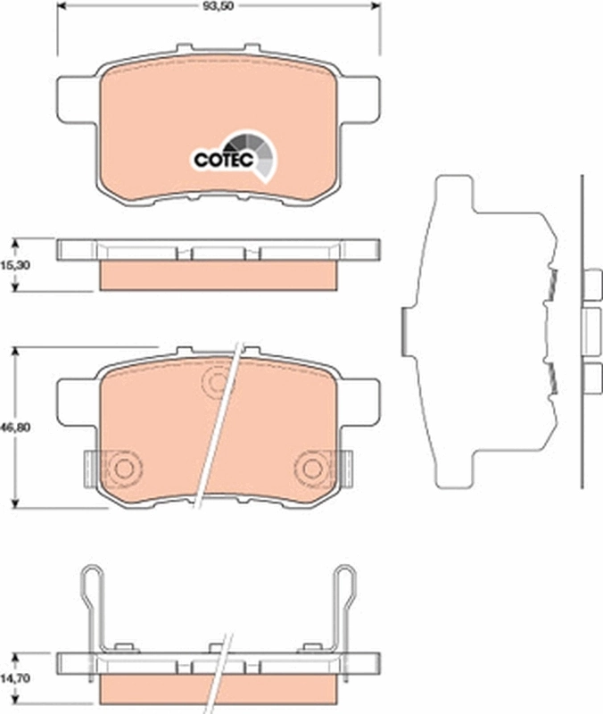 Brake Pad Set, disc brake COTEC GDB3482
