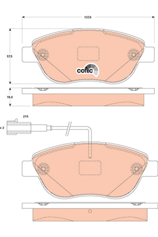 Brake Pad Set, disc brake COTEC GDB1829