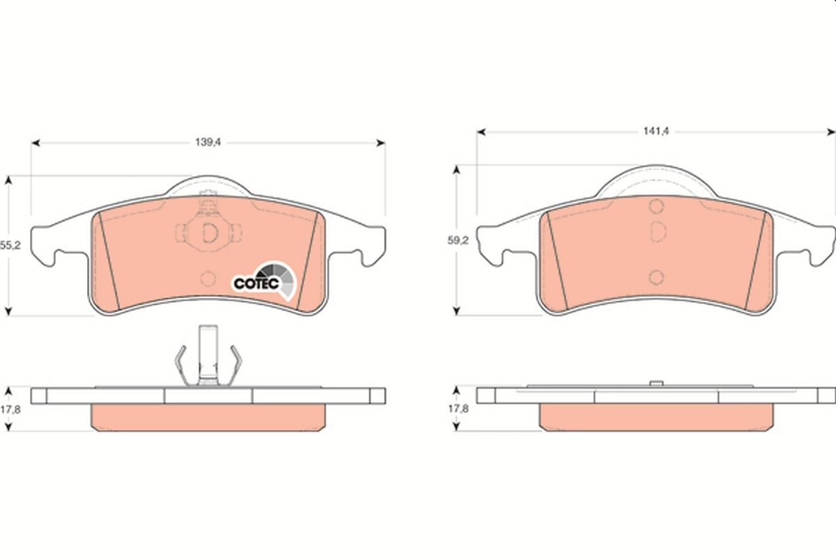 Brake Pad Set, disc brake COTEC GDB4127