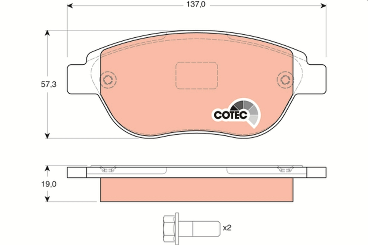 Brake Pad Set, disc brake COTEC GDB1464