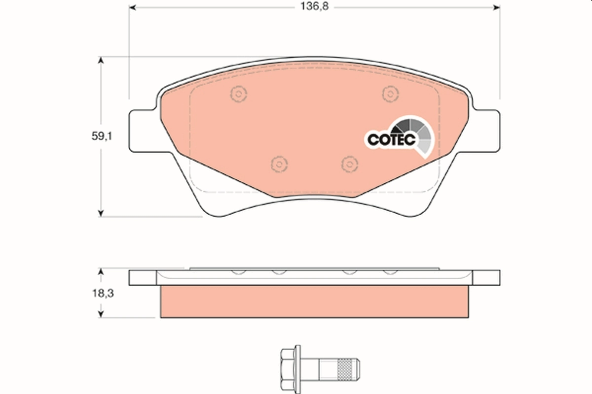 Brake Pad Set, disc brake COTEC GDB1597